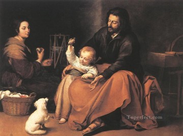 バロック Painting - 聖家族 1650年 スペインバロック様式 バルトロメ・エステバン・ムリーリョ